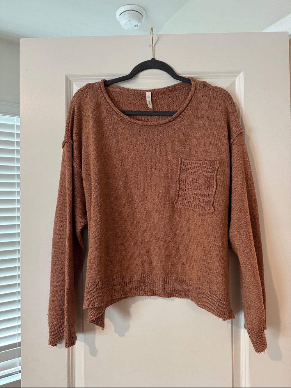 Wishlist Rust Brown Crewneck Sweater with Pocket